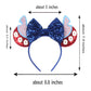 Foeran Mouse Ears Headband With Shiny Bows, Pink Ears Dark Blue (One Size, Polyester, Hairband, For Girls Women, Perfect For Amu