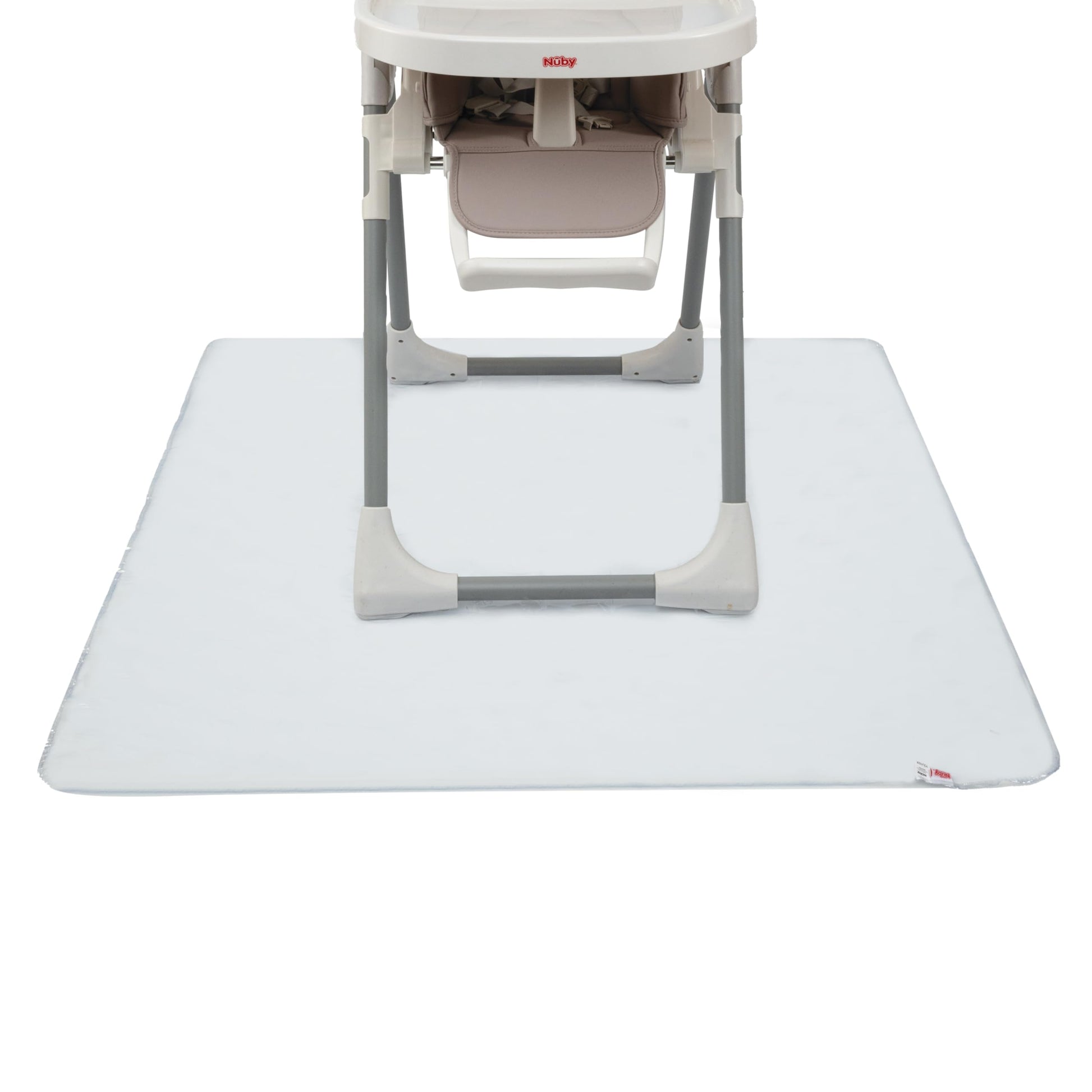 Nuby High Chair Square Floor Mat - Waterproof And Clear Floor Mat - Protects Floor From Spills And Messes - 49.5' X 49.5'