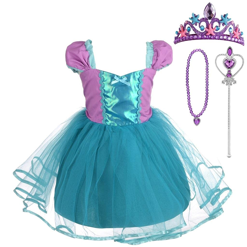 Dressy Daisy Princess Mermaid Costumes Birthday Fancy Party Dresses Up for Baby Girls with Accessories Size 6-12 Months 108
