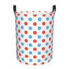 Pevtufa Red Blue Polka Dots Foldable Laundry Basket Organizer,Fabric Clothes Toy Storage Basket Nursery Hamper Storage Bin For H