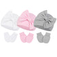 Century Star Newborn Girls Hats Baby Hat And Mitten Set Big Bow Knit Infant Headbands Winter Baby Hat For Girls B Pink & White &