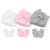 Century Star Newborn Girls Hats Baby Hat And Mitten Set Big Bow Knit Infant Headbands Winter Baby Hat For Girls B Pink & White &