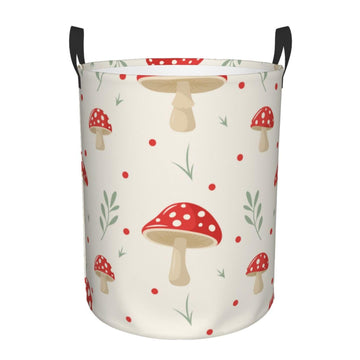 Pevtufa Flat Mushrooms Foldable Laundry Basket Organizer,Fabric Clothes Toy Storage Basket Nursery Hamper Storage Bin For Househ