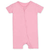 Gerber Unisex Baby Buttery Soft Short Sleeve Romper With Viscose Made From Eucalyptus, Sea Pink, 6-9 Months