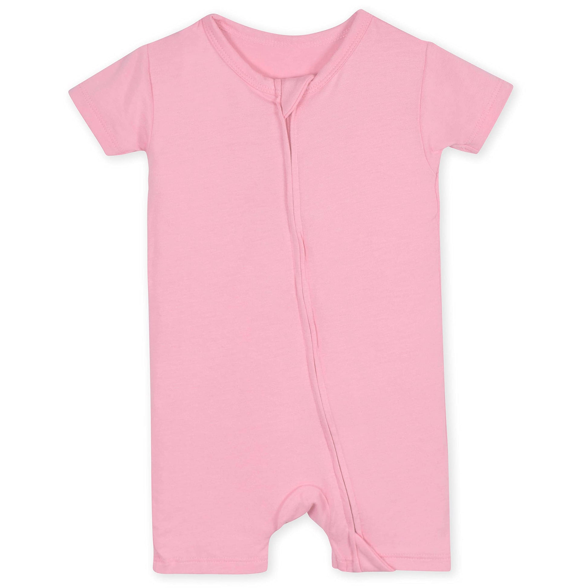 Gerber Unisex Baby Buttery Soft Short Sleeve Romper With Viscose Made From Eucalyptus, Sea Pink, 6-9 Months