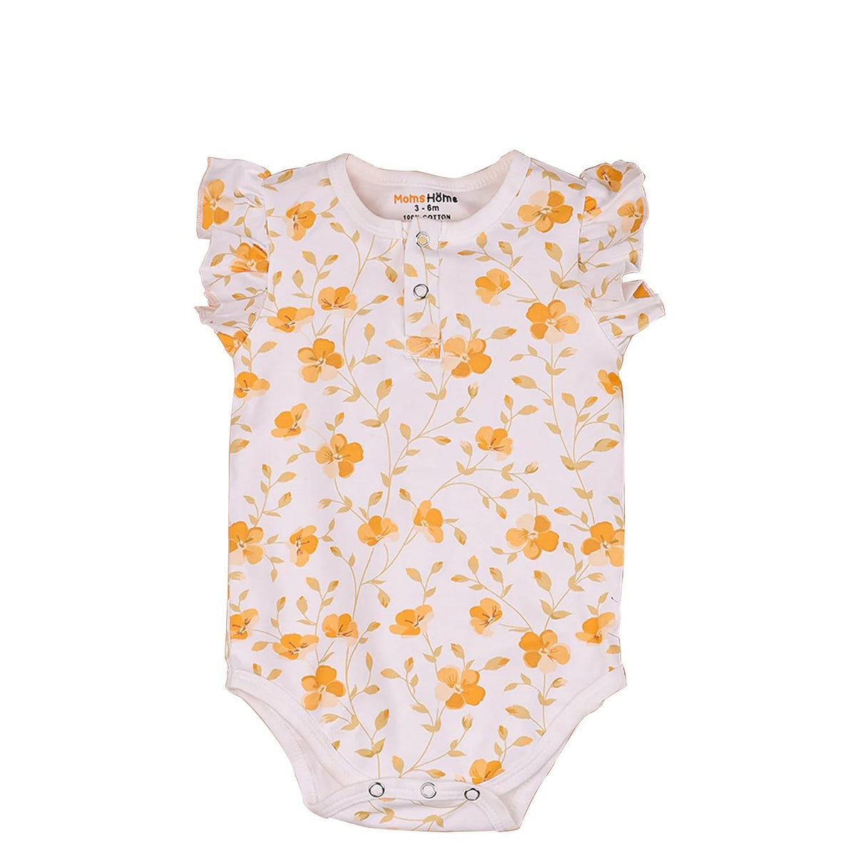 MomS Home Organic Cotton Baby Girls Frock Onesie/Bodysuit, Pack Of 1 | 612 Months