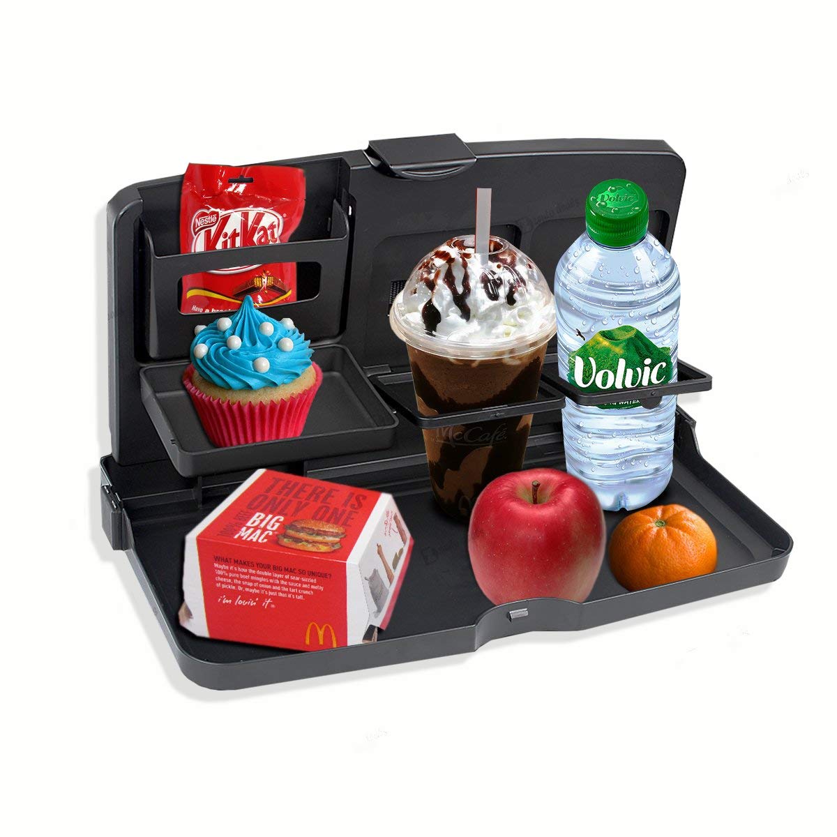 Crobat Car Back Seat Foldable Dining Table, Universal Folding Cup Drink Holder, Auto Backseat Organiser Tray Desk Stand For Phon