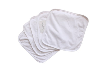 PICKSPARROW Cotton Newborn Baby Face Towels/Baby Cloth Wipes/Napkins/Wash Cloths (24 * 24 cm, HosieryWhite, Set of 5))