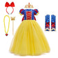 MYRISAM Sequins Snow White Princess Dress Up Costume Girls Halloween Carnival Cosplay Christmas Birthday Party Gown w/Accessorie
