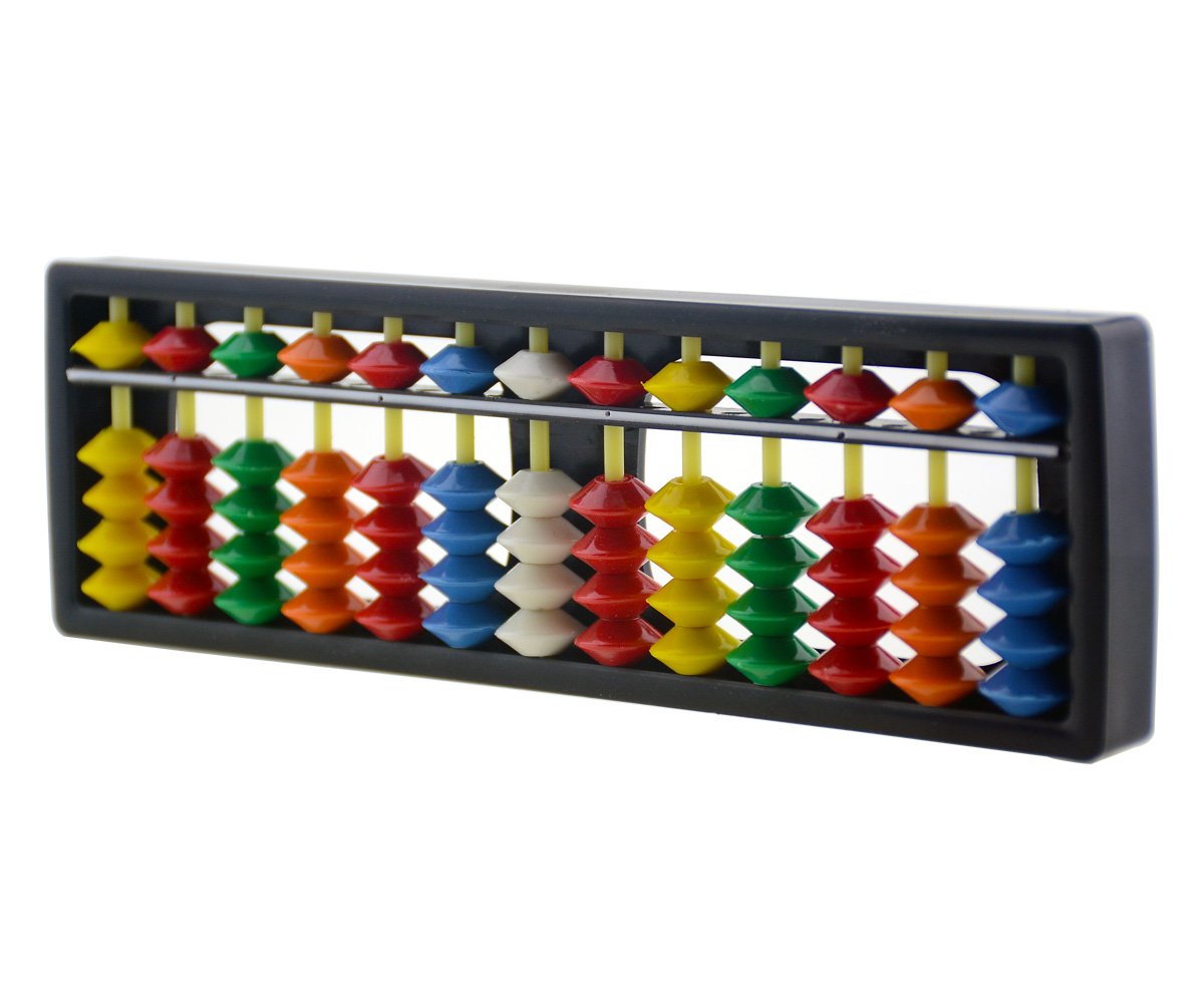 Wowlife 13 Digits Rods with Colorful Beads Plastic Abacus Arithmetic Soroban Kids Calculating Tool