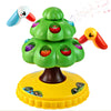 Christmas Toys for Toddlers, Rotating Tree with 6 Fruits & Bird, Montessori Toy Fine Motor Skills Toys for Age 2-4, Light Up & C
