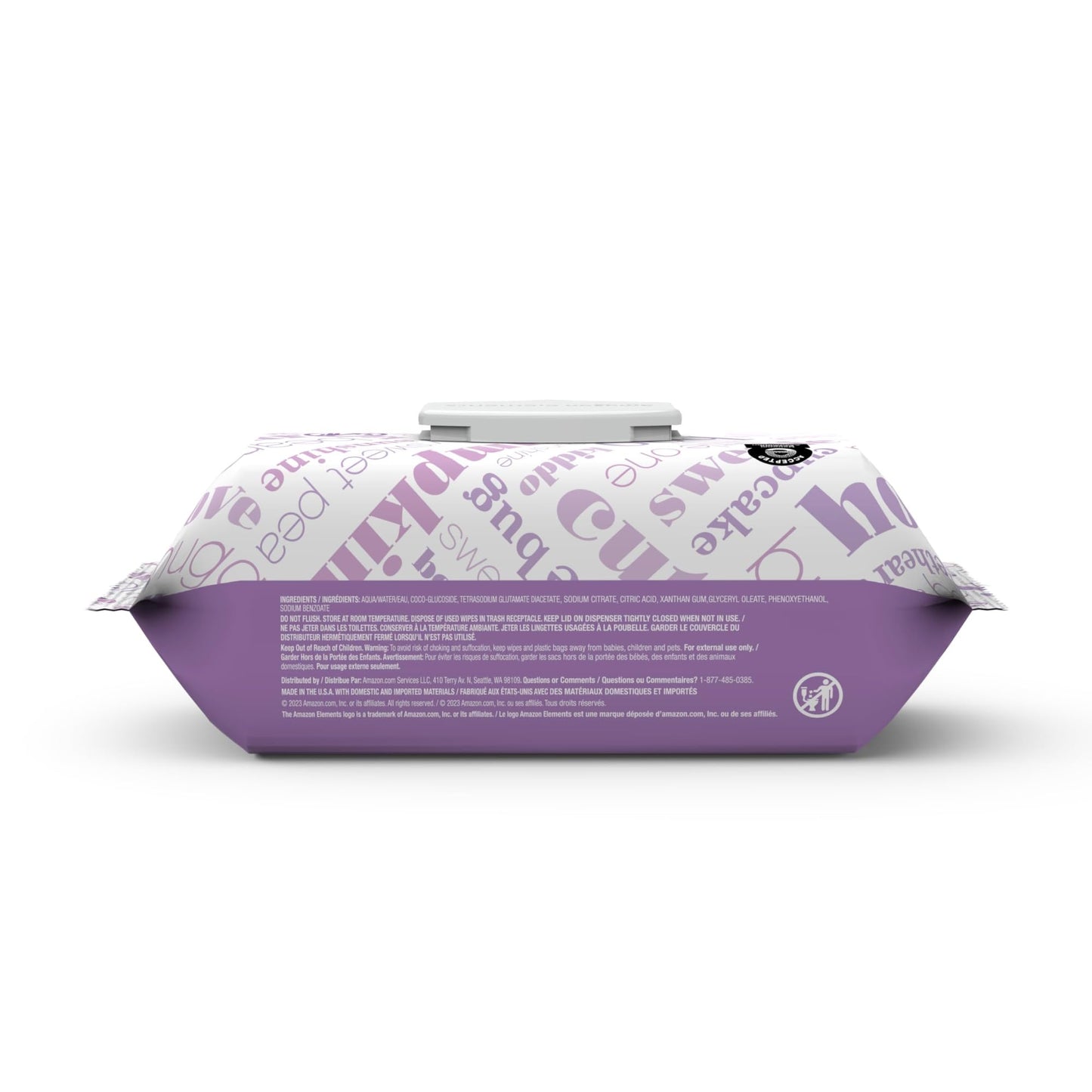 Amazon Elements Baby Wipes, Sensitive, 810 Count, Flip-Top Packs, Pack Of 9