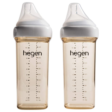 Hegen Easy To Clean Anti-Colic Baby Bottle, 11Oz For 6 Months And Up (2-Pack)