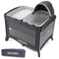 GEGOSEN Portable Baby Playard 4 in 1 Design, Foldable Baby Playpen with Removable Bassinet, Canopy and Changing Table, Infant Pl