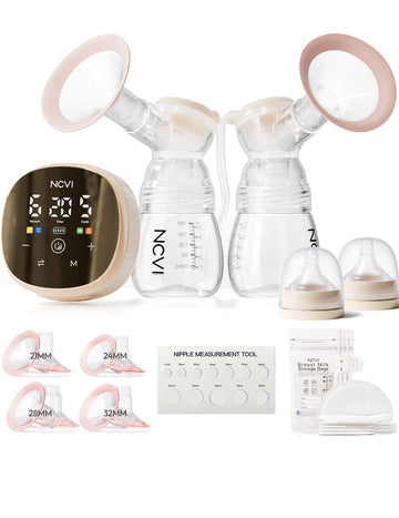 Ncvi Double Electric Breast Pump 8116, Customizable Mode/Suction/Speed And Hospital Grade Suction, Portable Rechargeable Breastf