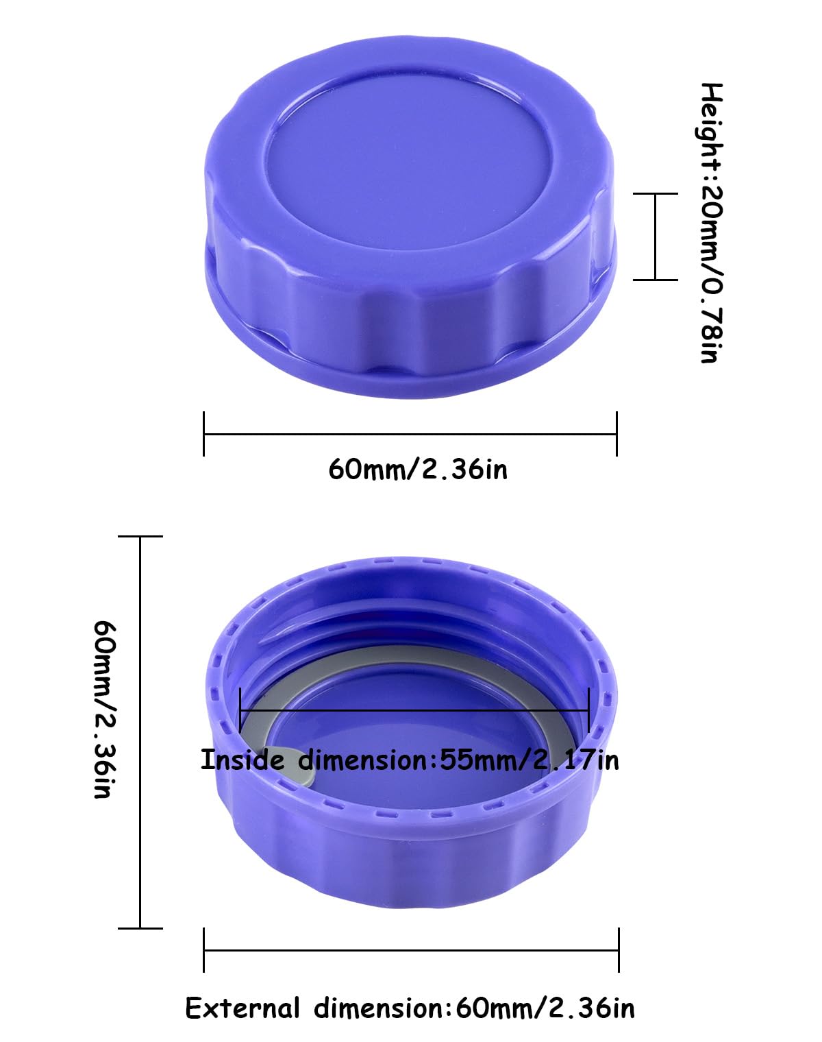 Xunicute Baby Bottle Caps Compatible With Lansinoh Bottles, Travel And Storage Bottle Lids Replacement, 8 Count, Purple