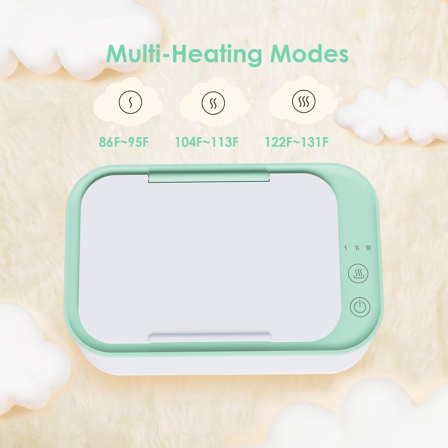 Baby Wipe Warmer And Baby Wet Wipes Dispenser: Wipes Warmer For Newborn Baby Evenly Overall Heated | Portable Wipe Warmer Large