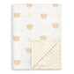 Bear Baby Blankets for Boys Girls, Soft Nursery Minky Blankets with Muslin and Dotted Fleece Back 30x40 inches, Receiving Bed Qu