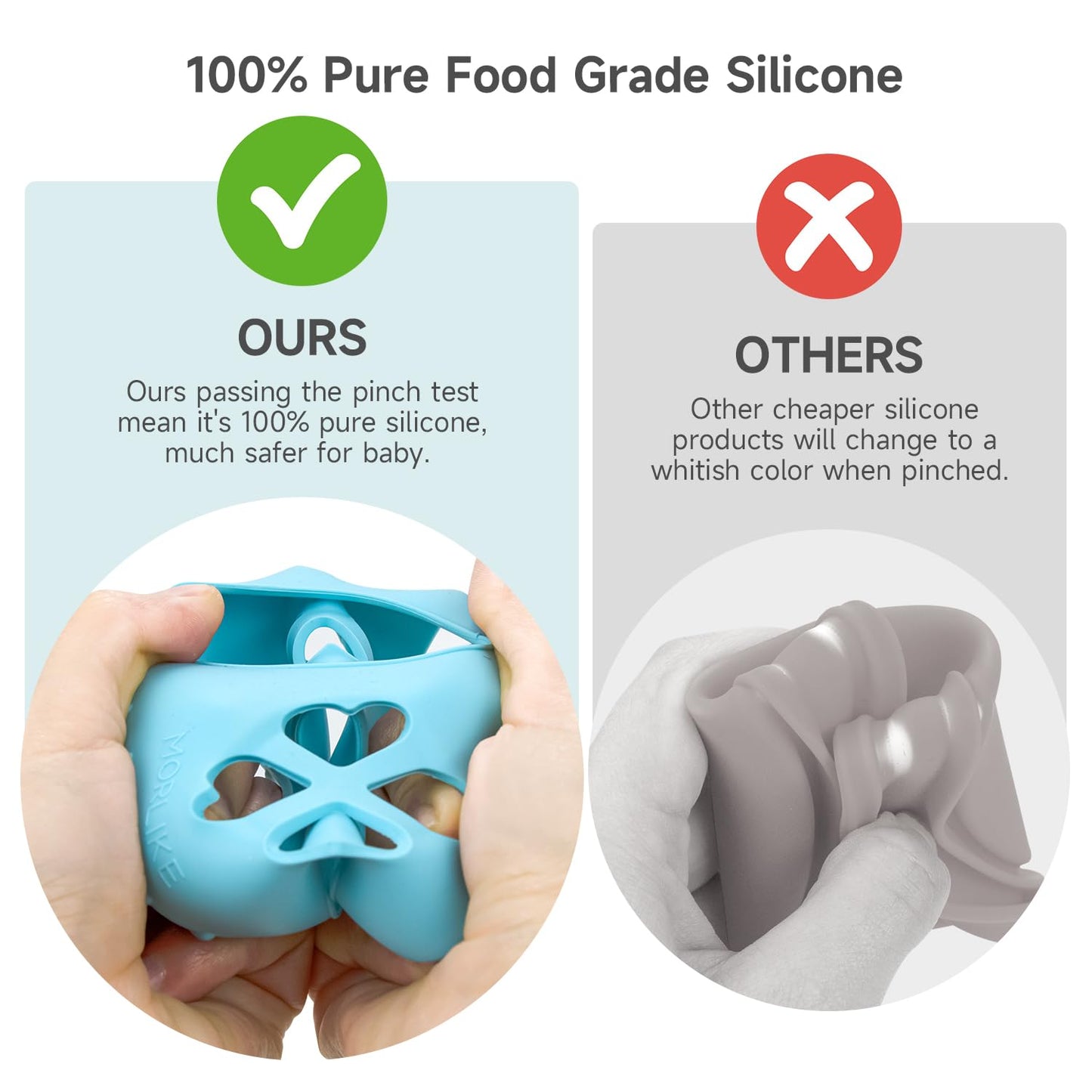 Morlike Silicone Baby Bottle Holder Sleeves Fit For Philips Avent Natural Glass Baby Bottles 4Oz, 100% Silicone Baby Bottle Cove