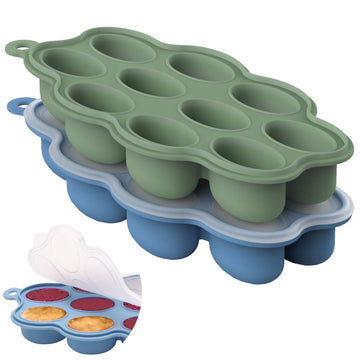 Btrfe Baby Food Storage Container 2 Pack Silicone Freezer Tray Breast Milk Molds For Homemade Baby Food, Fruit Purees, Vegetable