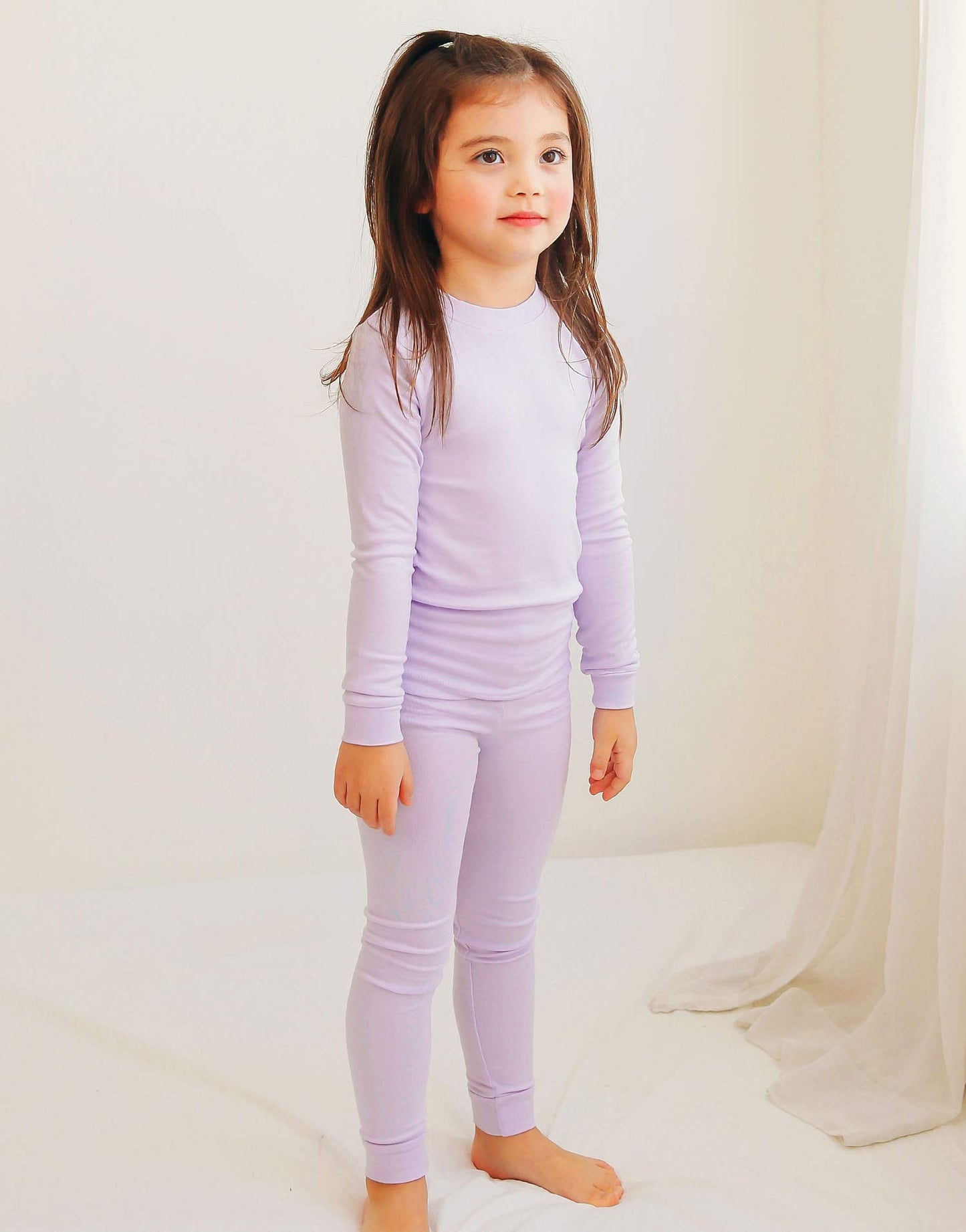 Vaenait Baby Kids Long Sleeve Modal Sleepwear Pajamas 2Pcs Set Modal Lavender M