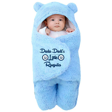 Swissberry Baby Blanket New Born Pack of Hooded Wearable Swaddle Wrappers Security Blankets Pack of 1 Pc.(SkyBlue, 06 Months)