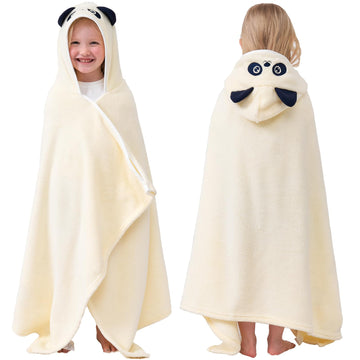 Hiturbo Kids Animal Hooded Towel: Soft Plush Fleece Blanket - 50'X30' Swim Cover Up - Pool Beach Bath Towel Wrap For 3-12 Yrs