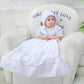 Niubao Baby Girls Baptism Delicate Cotton Dress Gown With Bonnet For 0-15 Months (6-9M, White)