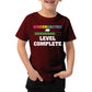 Caseria KidS Cotton Graphic Printed Half Sleeve TShirt  Level Complete Kinder Garten (Maroon, 24 Years)