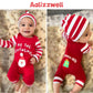 Aalizzwell Infant Baby Boys Girls First Christmas Outfit Xmas Romper Santa Clothes My (Red, 0-3 Months)