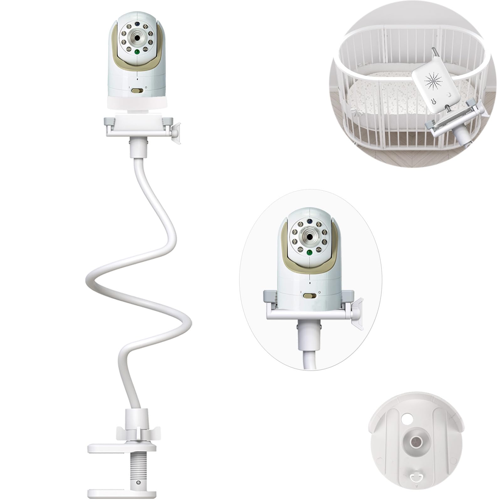 Derebir Baby Camera Mount Flexible Baby Monitor Holder Shelf Compatible With Infant Optics Dxr-8 And Dxr-8 Pro Baby Monitor,Baby