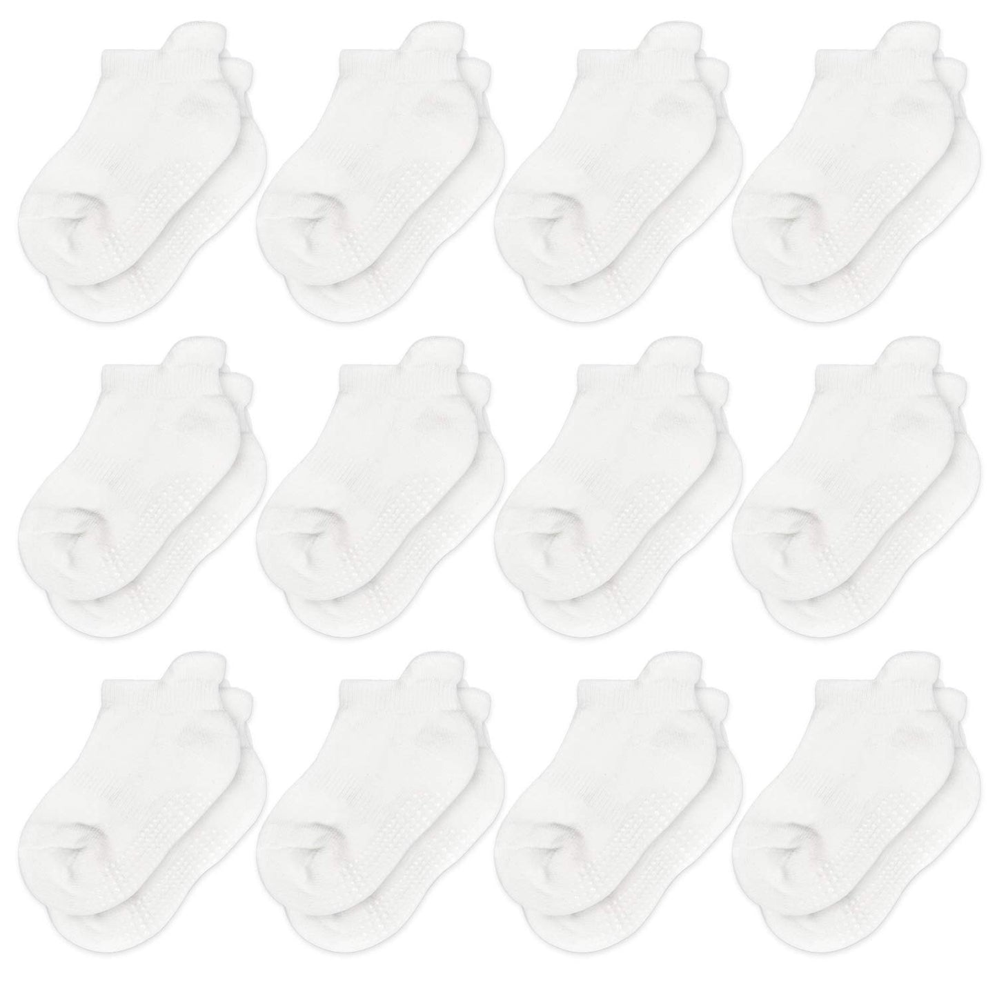 Tphon Non Slip Toddler Socks 12 Pairs Infant Baby Kids Grip Socks For Boy Girls Anti Skid Ankle Socks For 5-7 Year Children