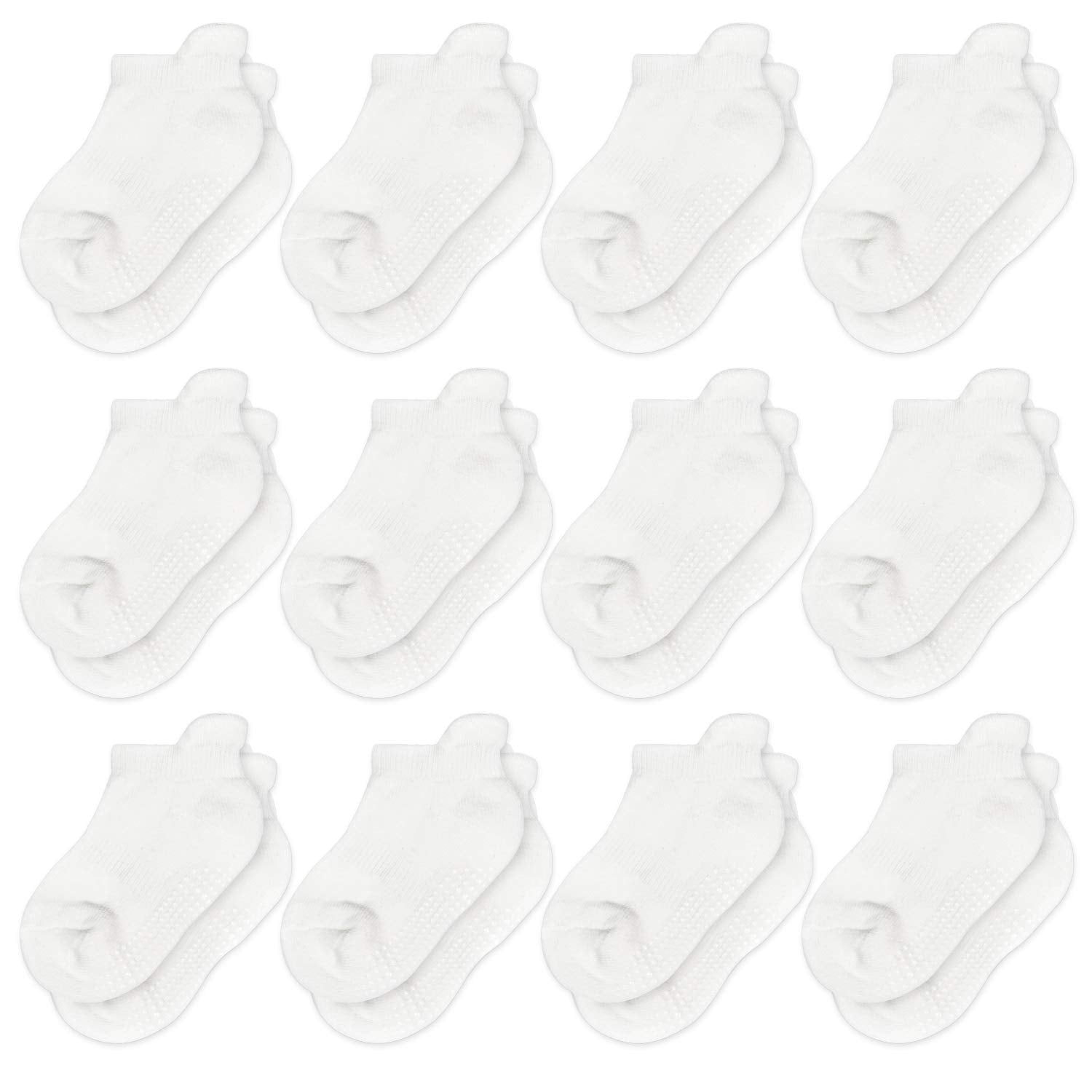 Tphon Non Slip Toddler Socks 12 Pairs Infant Baby Kids Grip Socks For Boy Girls Anti Skid Ankle Socks For 5-7 Year Children