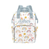 Workvalor Rainbow Personalized Diaper Bag with Custom Name - Custom Baby Tote Backpack for Mom, Unique Gift for New Parents, Bab