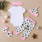 Aslaylme Newborn Girl Outfits Baby Coming Home Outfit Going Home Outit Baby Girl Bodysuit (Pink,0-3 Months)