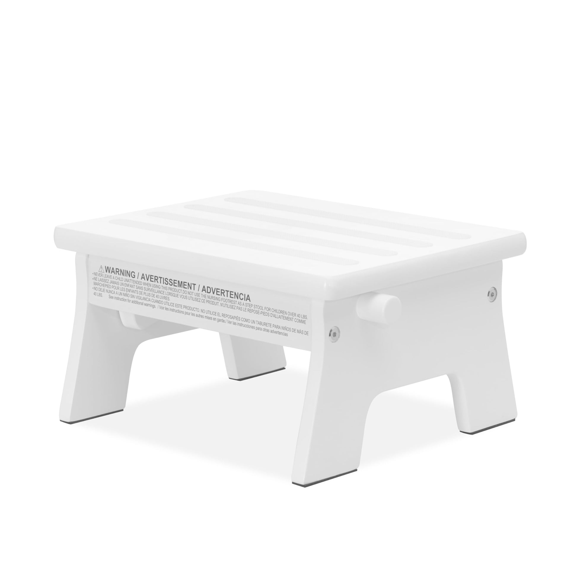 Dream On Me Ease-Up Adjustable Nursing Footrest In White, Made Of Sturdy Pinewood, Lightweight, Easy To Assemble