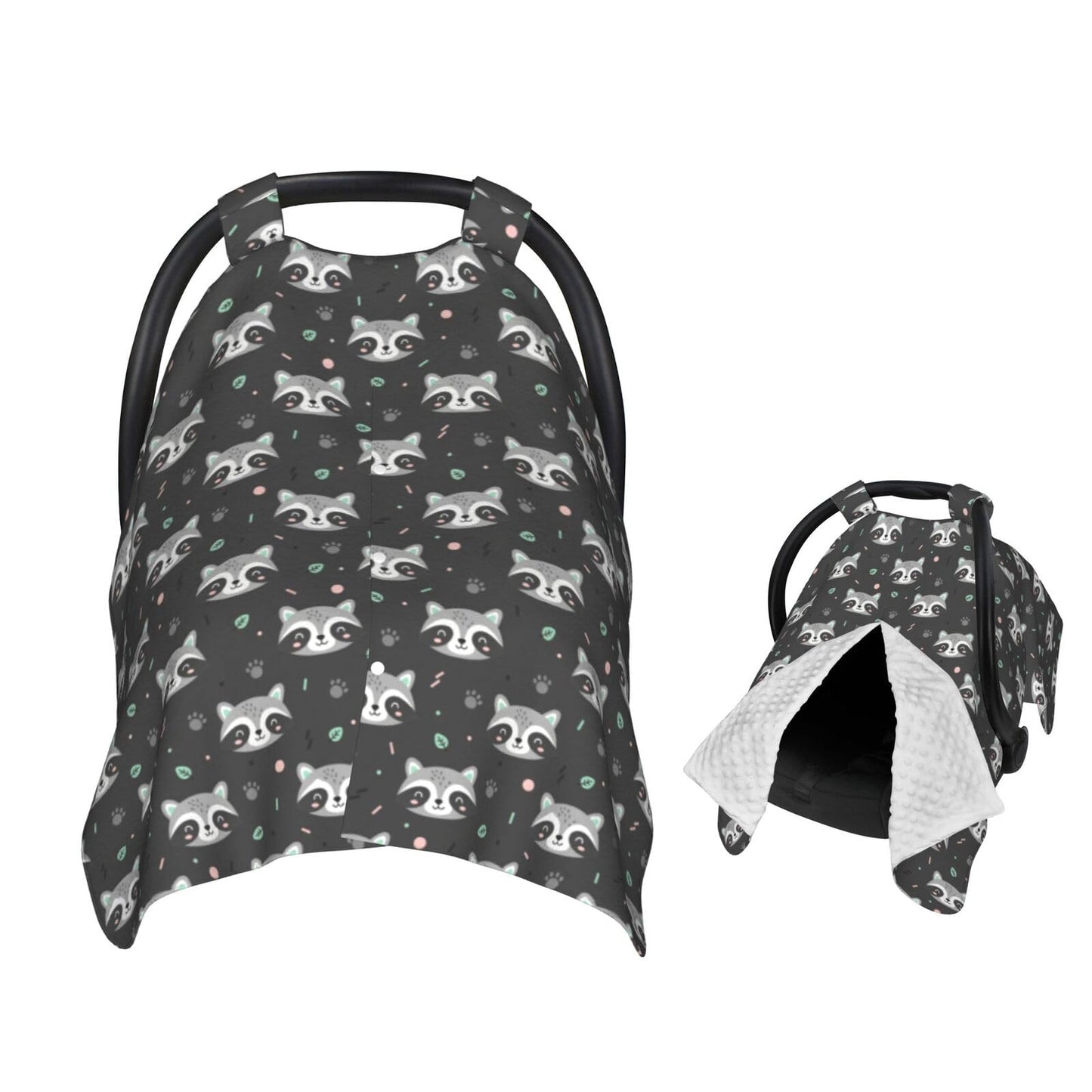 Muishi Cartoon Raccoon Baby Car Seat Canopy Nursing Cover for Newborn Car Seat Breastfeeding Covers Blanket Newborn Shower Gift