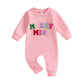 Fybitbo Infant Baby Boy Girl Clothing Santa Long Sleeve Jumpsuit Romper Onesie Cute Newborn Christmas Outfit Winter Clothes (Pin