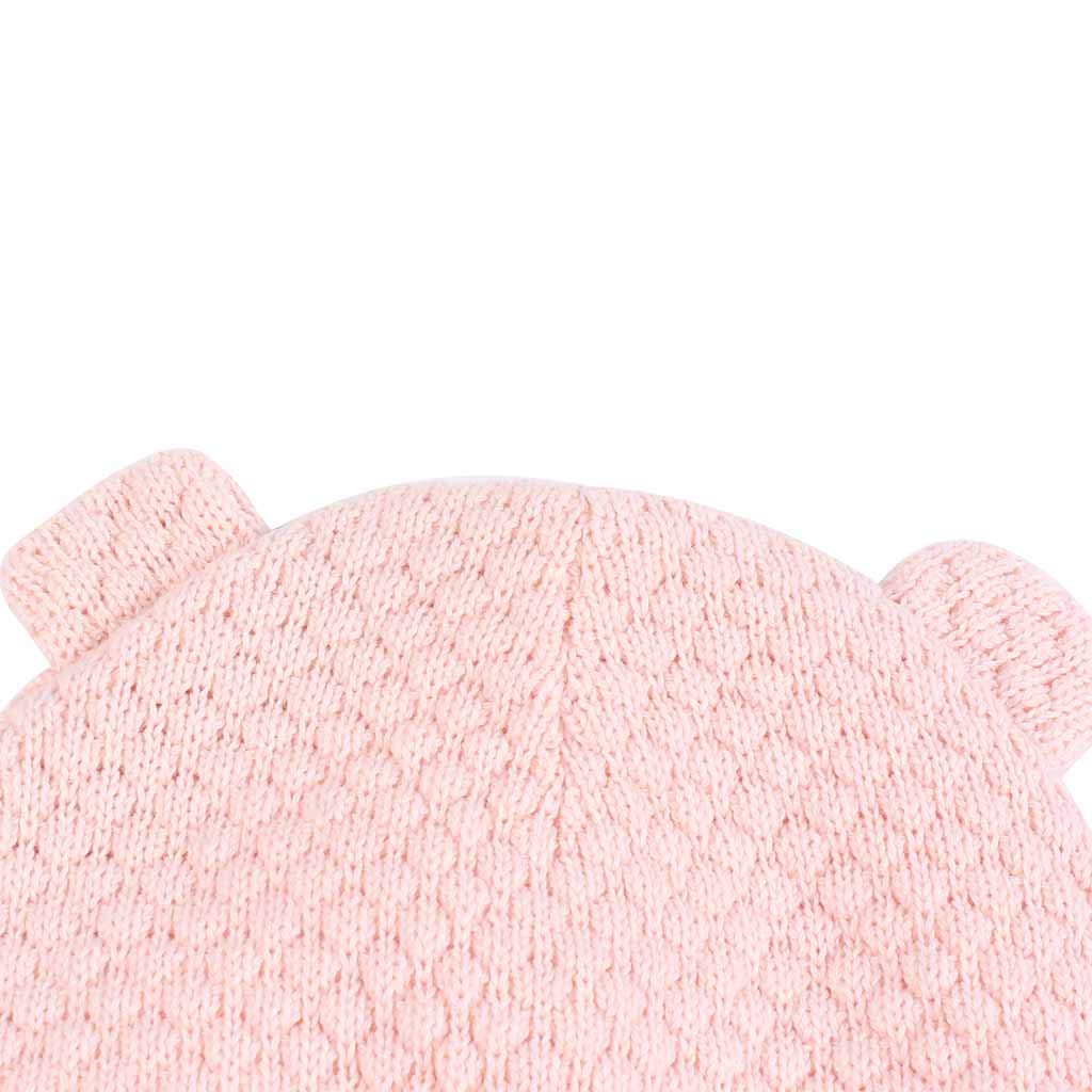 Duoyeree Toddler Girl Winter Hat Knit Bear Ears Beanie Earflap Cap, 12-18 Month