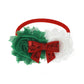 Miuion Baby Girl Nylon Christmas Headbands/Green Red White Sequin Bowknot - Pack Of 3 (Satin Flower Set)