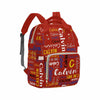 Personalized Diaper Backpack, Custom Dark Red Name Logo Diaper Bag Mummy Nursing Baby Bag Casual Travel Daypack Bag Fashion Mult