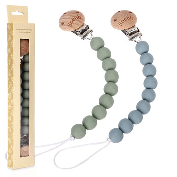 Socub Silicone Baby Pacifier Clip, Pacifier Holder Fit Any Brand Pacifier, Bpa Free, Best Newborn Shower Gift For Boy And Girl (