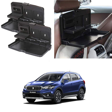Oshotto (FT02) Car Backseat Food Travel Dining Meal & Snaks Tray & Cup Holder Compatible with Maruti Suzuki SCross (Black)  S