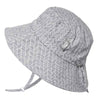 Jan & Jul Summer Kids Bucket Hat With Adjustable Strap (Xl: 5-12 Years, Grey Herringbone)