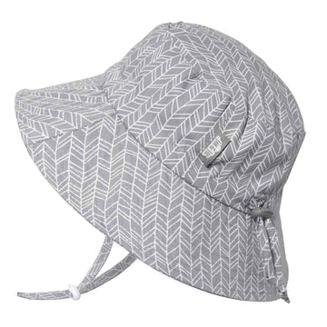 Jan & Jul Summer Kids Bucket Hat With Adjustable Strap (Xl: 5-12 Years, Grey Herringbone)