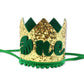 Ullovit First 1St Birthday Crown For Baby Boys Prince, Sparkle Gold Green Wild One Birthday Hat Headband Cake Smash Photo Decora