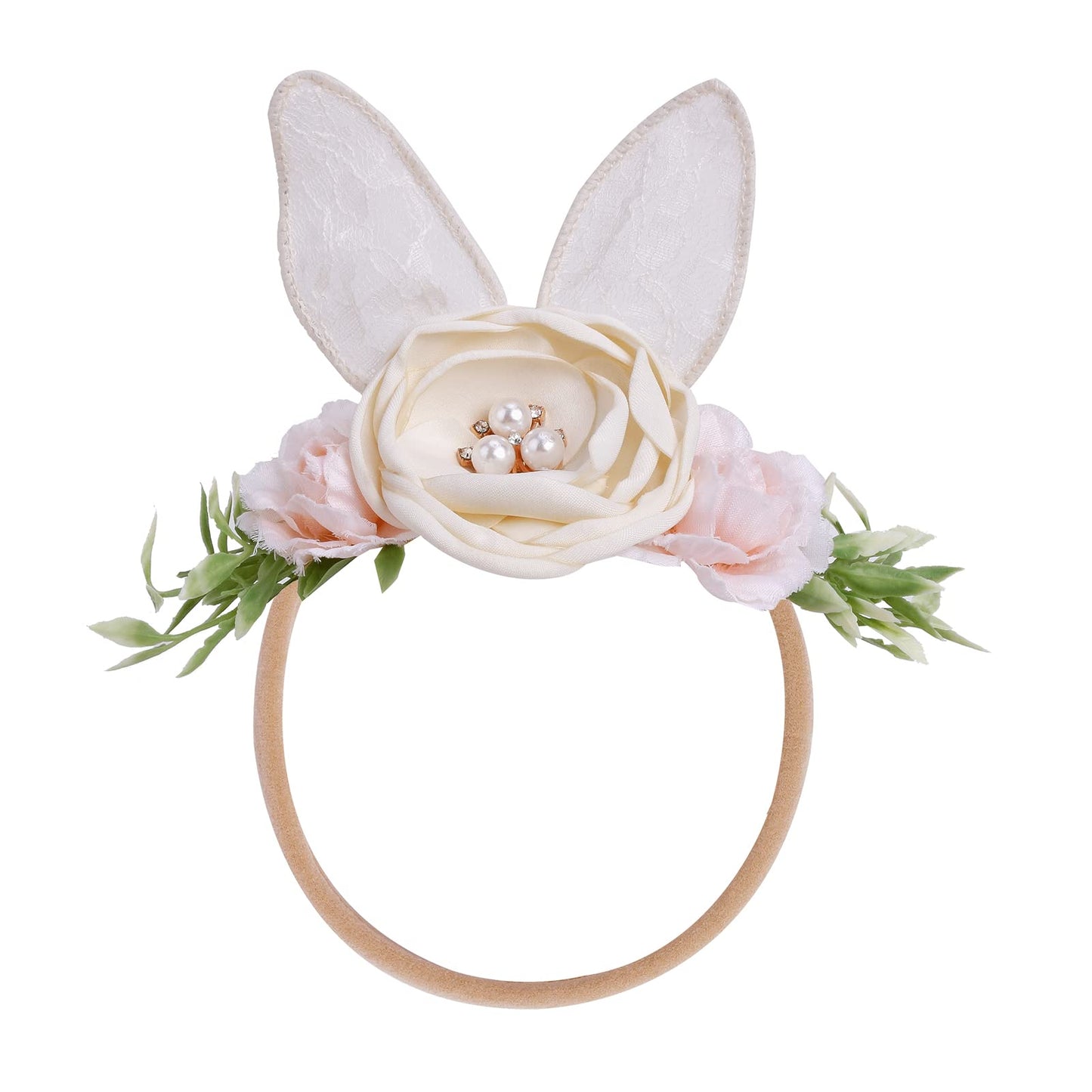 Mligril Baby Girl Floral Headbands Hair Bows Bunny Easter Headband Flower Crown Newborn Toddler Hair Accessories (1-6 Years Old)