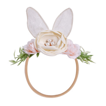 Mligril Baby Girl Floral Headbands Hair Bows Bunny Easter Headband Flower Crown Newborn Toddler Hair Accessories (1-6 Years Old)