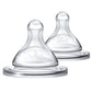 Chicco Duo 100% Silicone Intui-Latch Baby Bottle Nipple with Anti-Colic Valve | Skin-Like Texture and Breast-Like Flow | Stage 3