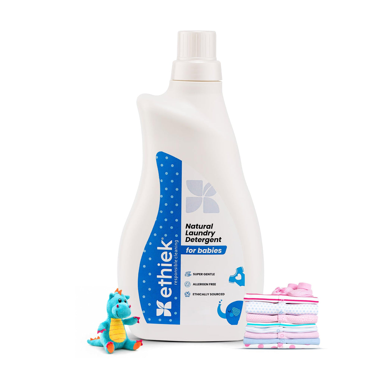 Ethiek Baby Laundry Detergent Liquid For Kids Clothes | Natural & Super Gentle Formula | AllergenFree, For Newborns, Infants & 